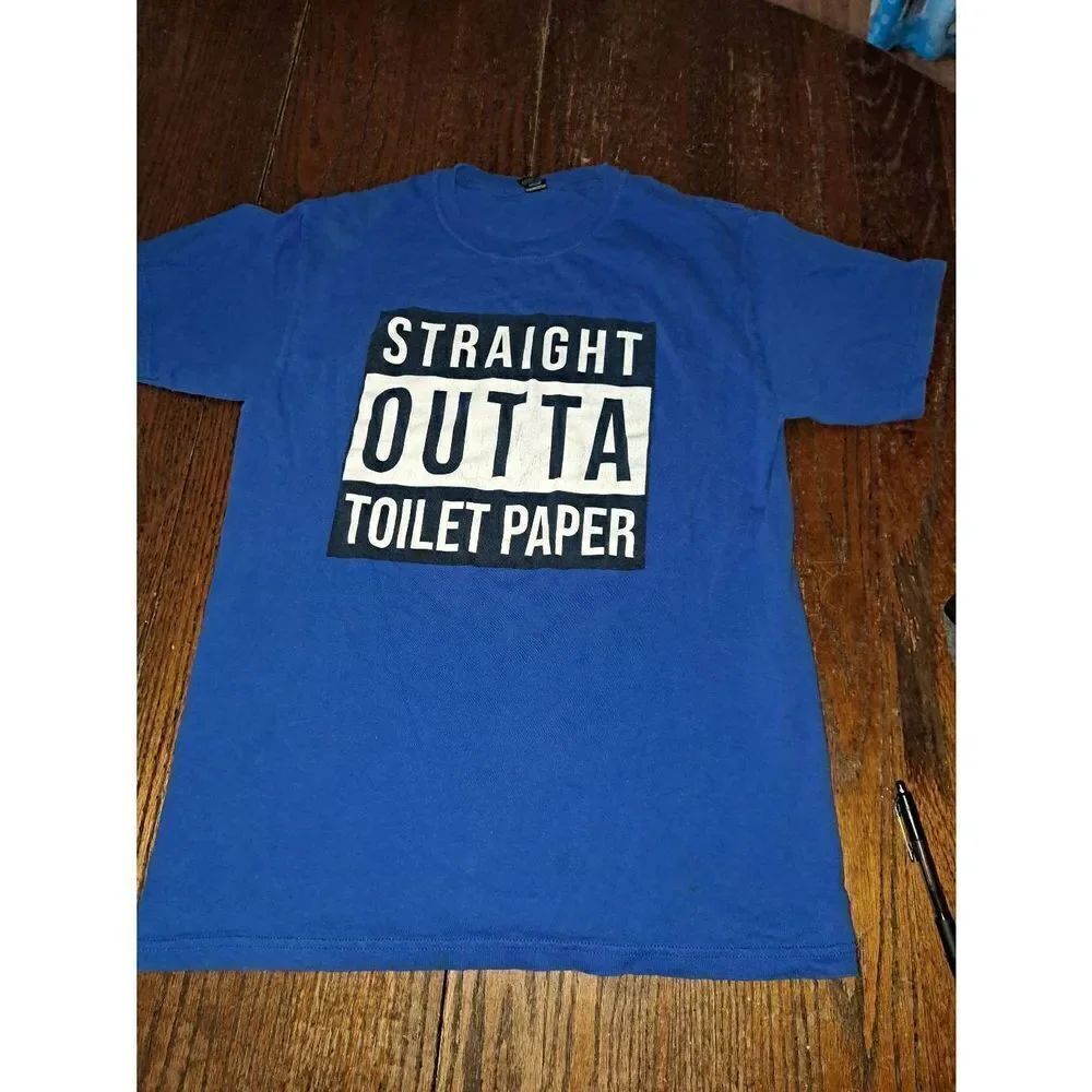 Medium Straight Outta Toilet Paper Short Sleeve Tee TShirt Top 2020 Pandemic